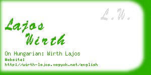 lajos wirth business card